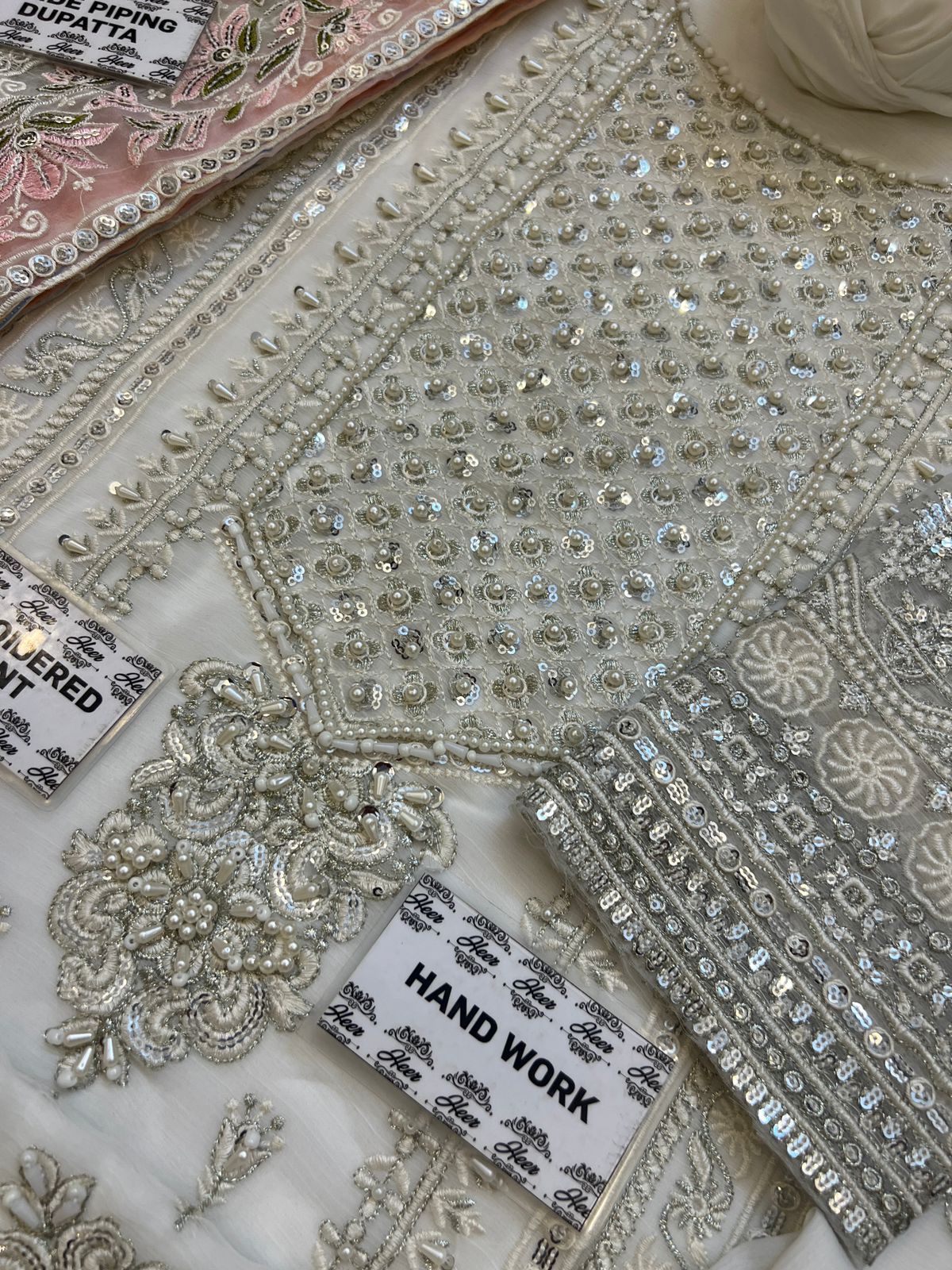 Luxury Chiffon & Organza Suit – Fully Sequins Embroidered with Adda Work & Heavy DupattaLuxury Chiffon & Organza Suit – Fully Sequins Embroidered with Adda Work & Heavy Dupatta