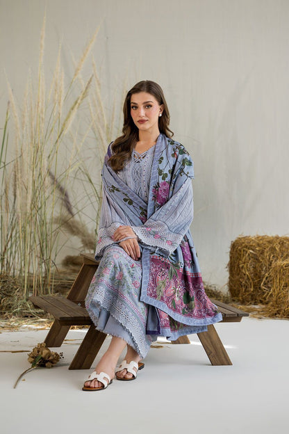 Premium Lawn Collection – Heavy Chickenkari Embroidered Suit with Digital Printed Monark Dupatta