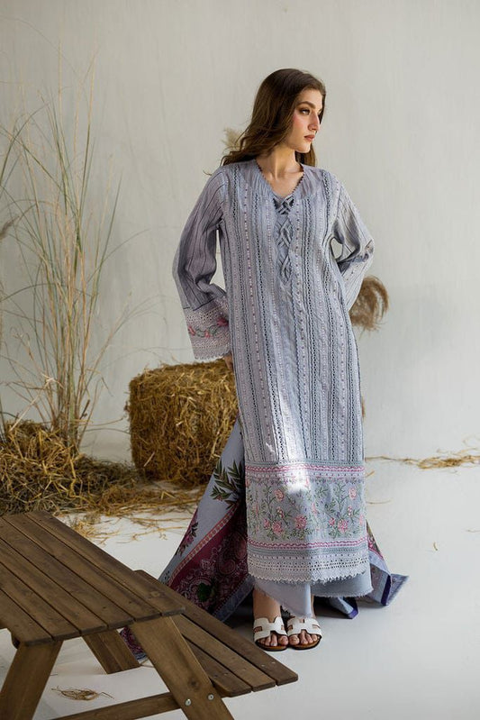 Premium Lawn Collection – Heavy Chickenkari Embroidered Suit with Digital Printed Monark Dupatta