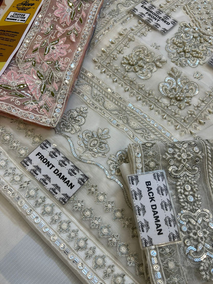 Luxury Chiffon & Organza Suit – Fully Sequins Embroidered with Adda Work & Heavy DupattaLuxury Chiffon & Organza Suit – Fully Sequins Embroidered with Adda Work & Heavy Dupatta