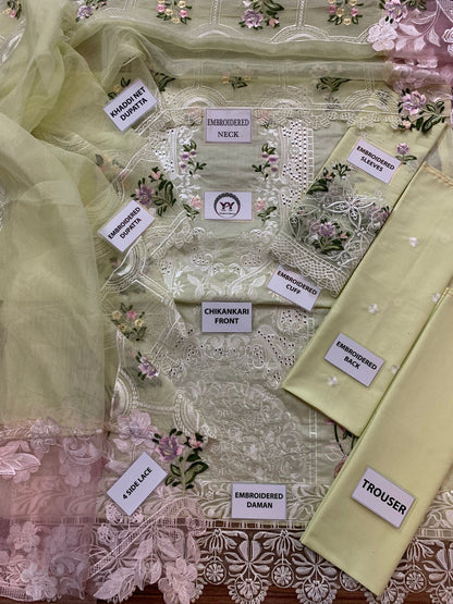 Premium Chikankari Collection – Heavy Embroidered Lawn Suit with Khaddi Net Dupatta