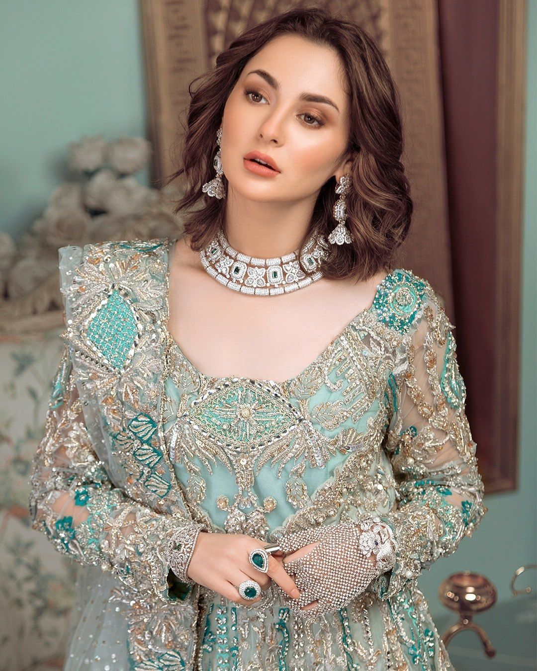 Premium Net Frock with Heavy Sequence Work & Satin Silk Trouser