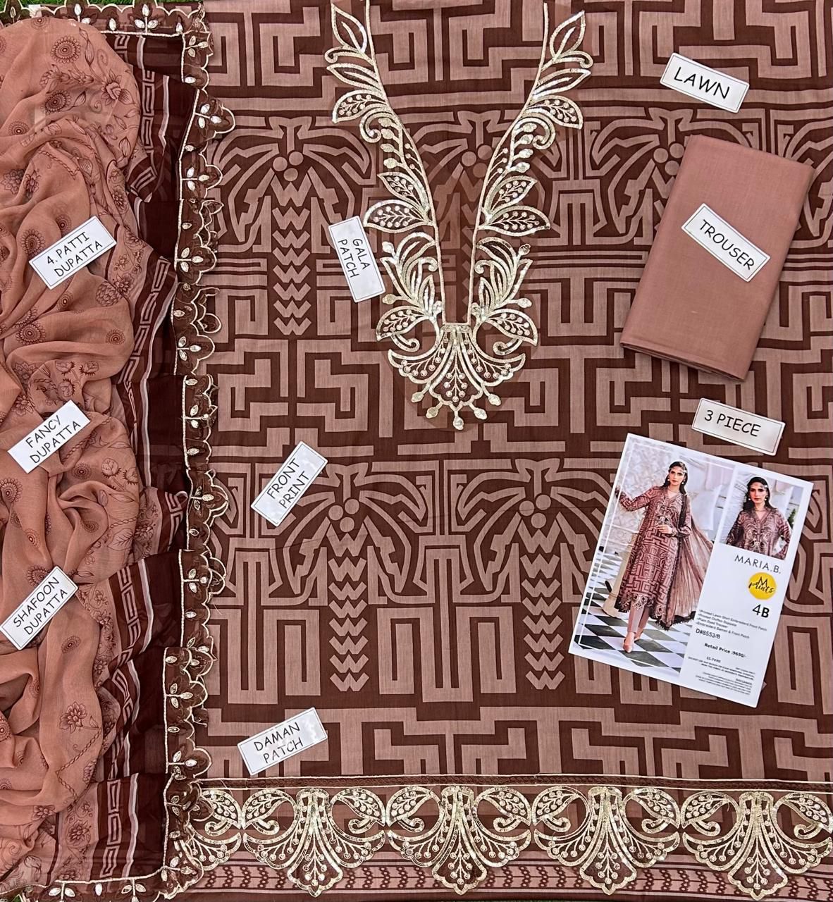 Digital Printed Lawn Dress with Embroidered Neck & Chiffon Dupatta