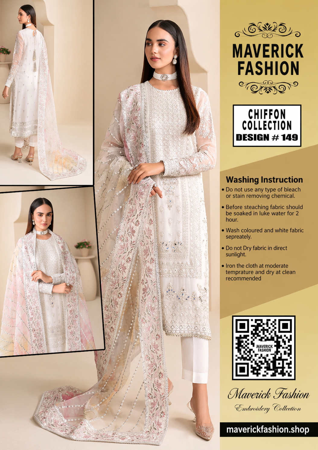 Luxury Chiffon & Organza Suit – Fully Sequins Embroidered with Adda Work & Heavy DupattaLuxury Chiffon & Organza Suit – Fully Sequins Embroidered with Adda Work & Heavy Dupatta