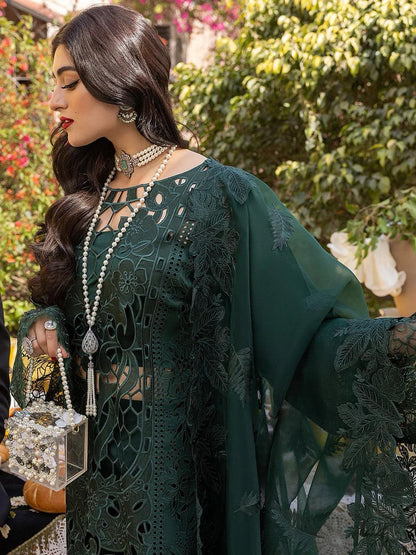 Heavy Embroidered Front with Cutwork, Organza Dupatta & Tassel Details