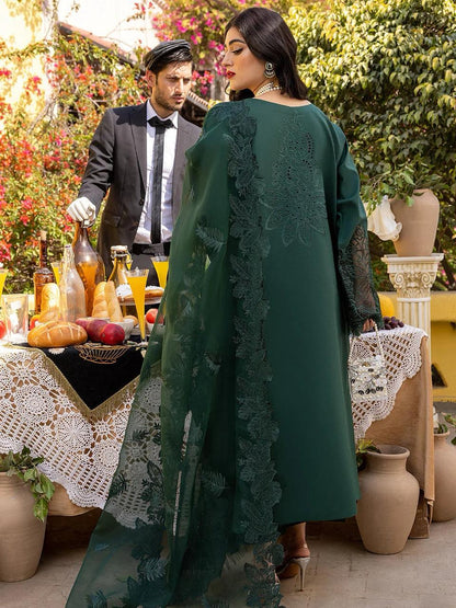 Heavy Embroidered Front with Cutwork, Organza Dupatta & Tassel Details