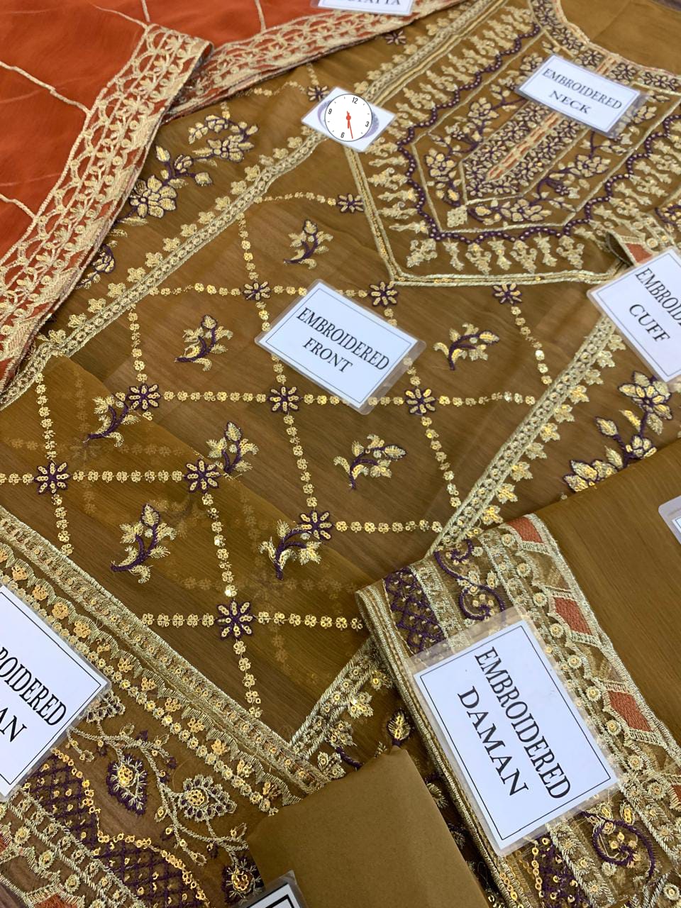 Luxury Formal Chiffon Heavy Embroidered 3-Piece Suit with 4-Side Border Dupatta