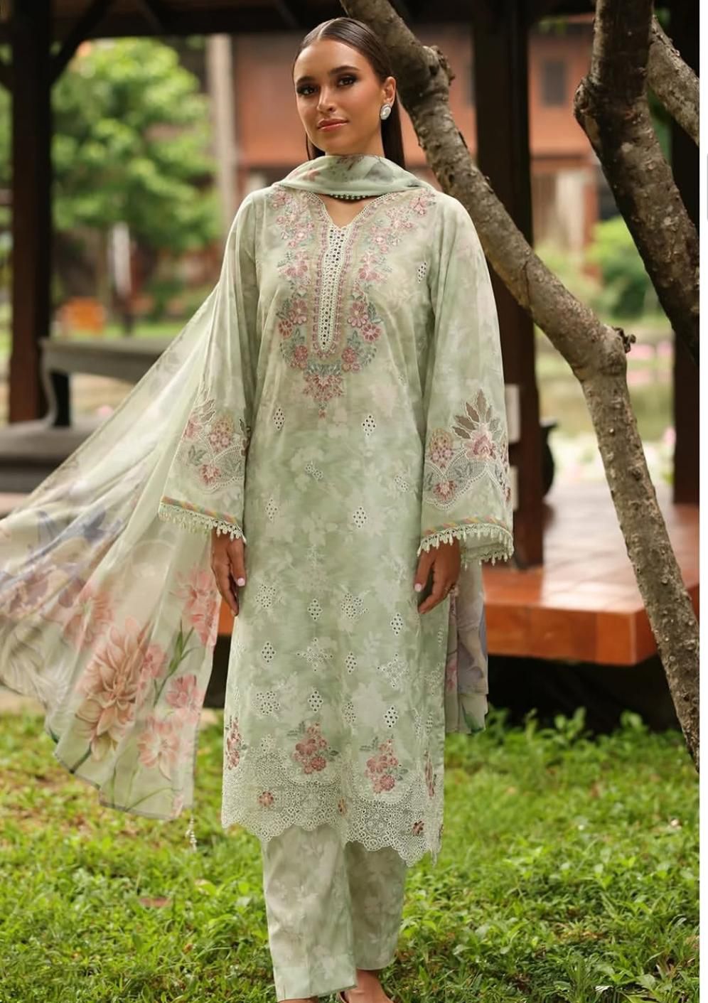 Premium 3 Piece Lawn – Digital Printed with Heavy Embroidery